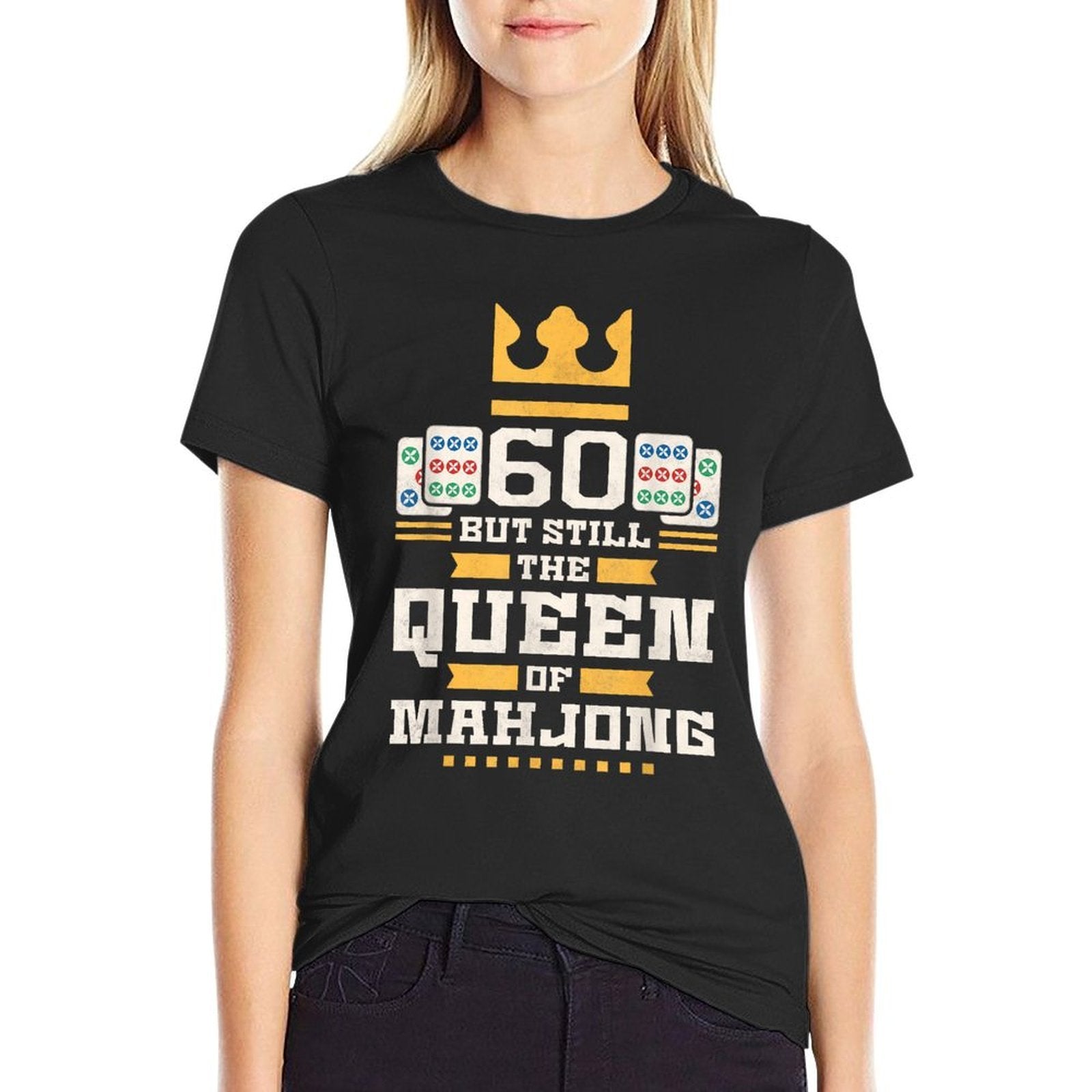 60 Years Old But Still The Queen Of Mahjong, 60th Birthday  Vintage-inspired T-Shirt