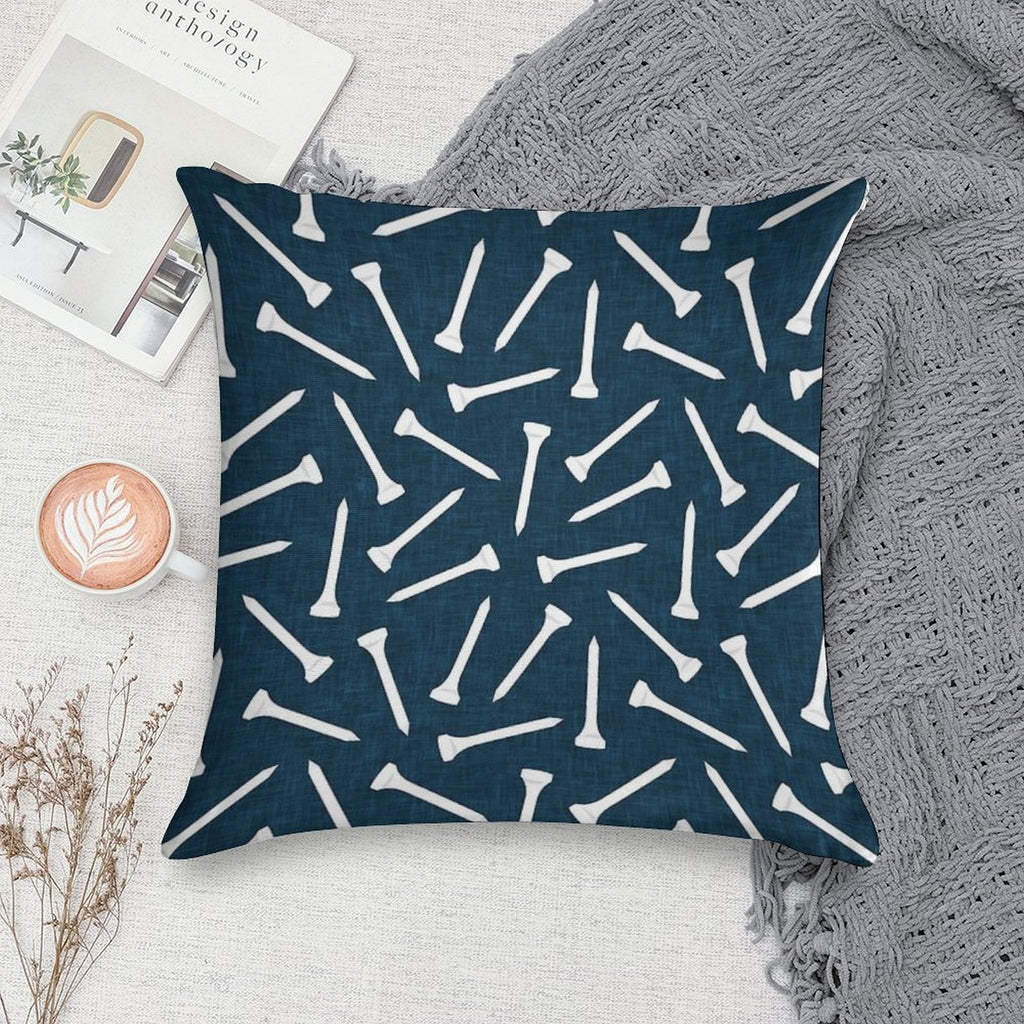 Golf Tees - Navy Soft Durable Construction Throw Pillow