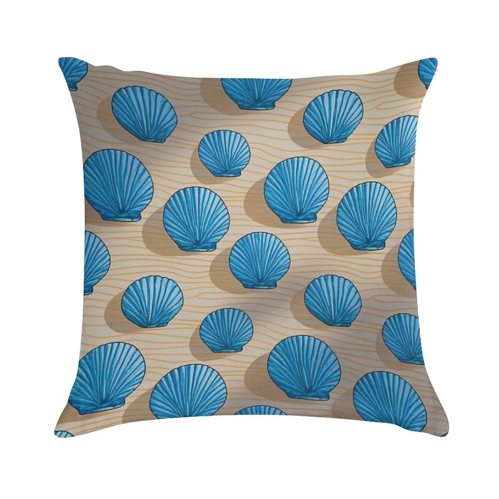 Blue Coastal Beach Soft Multiple Sizes Throw Pillow