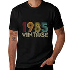 40th Birthday Gift 40 Years Old Men Women Retro Vintage 1985  Cotton T-Shirt