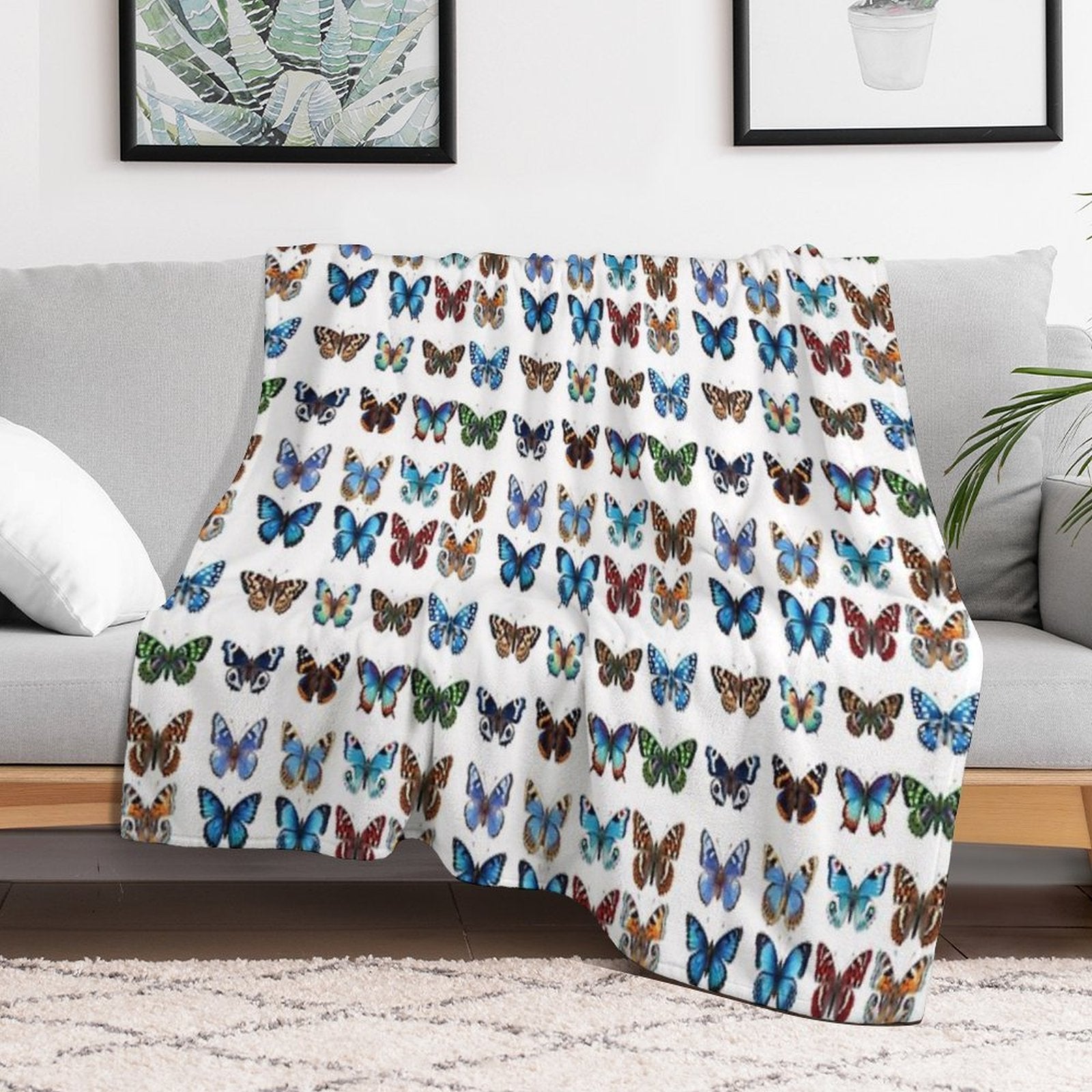 Butterflies Velvety-soft Throw Blanket