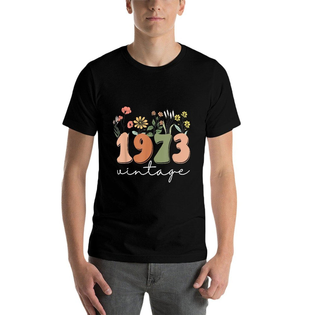 50 Years Old Vintage 1973 50th Birthday Wildflower Women  Tagless Design T-Shirt