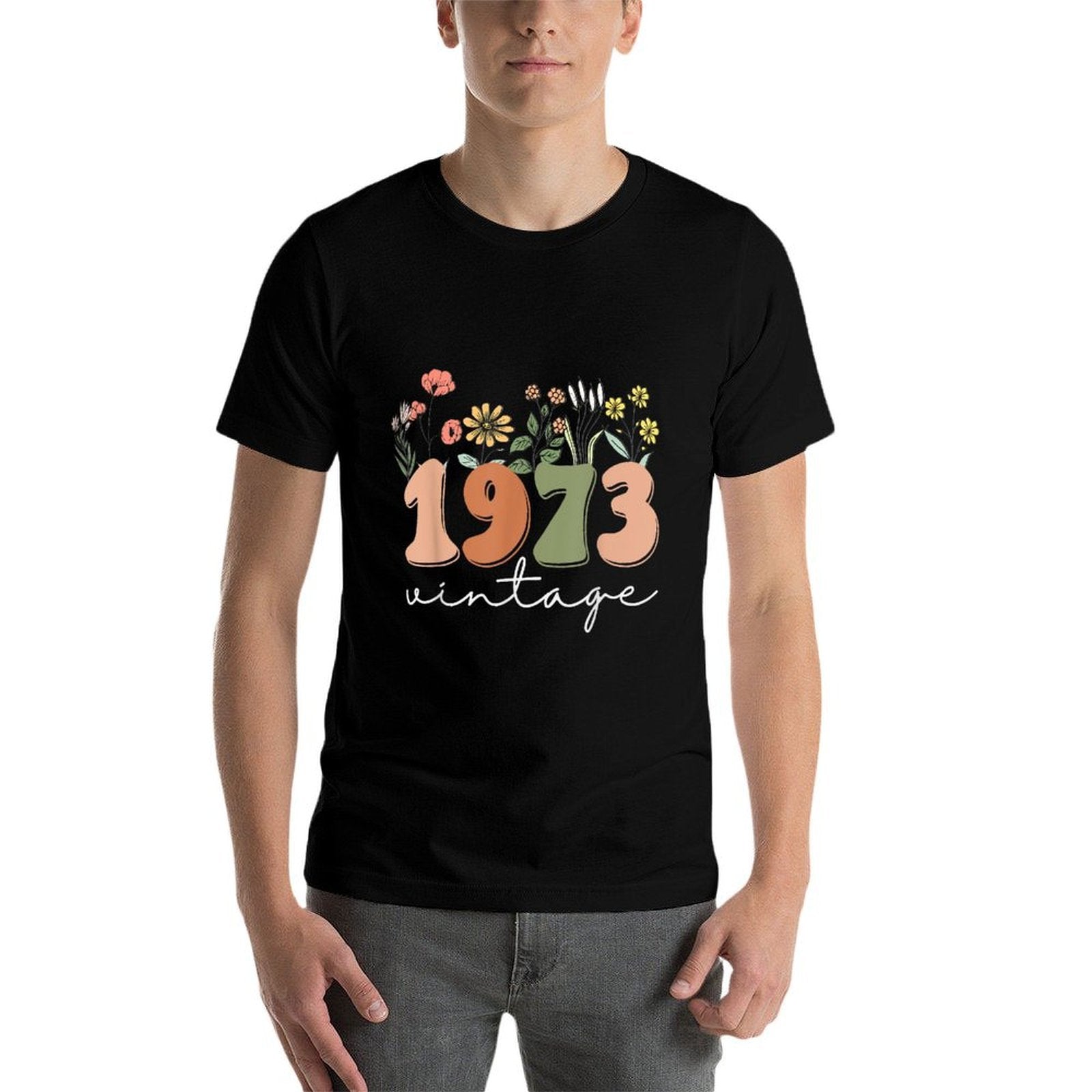 50 Years Old Vintage 1973 50th Birthday Wildflower Women  Tagless Design T-Shirt