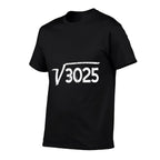 50th Birthday Square Root of 3025 Maths Raglan Baseball  Wrinkle-resistant T-Shirt