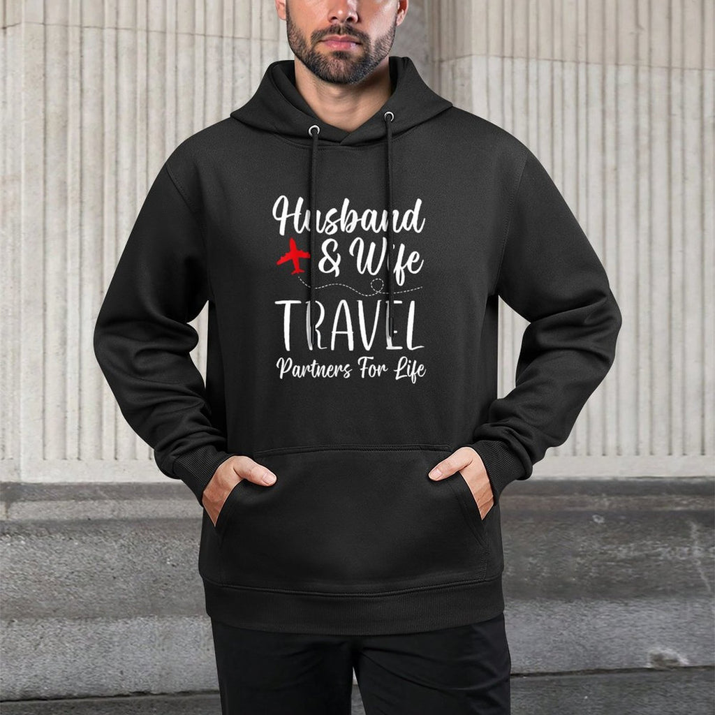 Couple Matching Husband And Wife Travel Partners For Life Unisex Design Hoodie