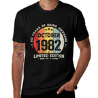 40 Years Old October 1982 Limited Edition 40th Birthday  Odor-resistant T-Shirt