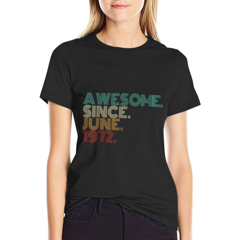 53 Years Old Awesome Since June 1972 53rd Birthday  Rolled Sleeves T-Shirt