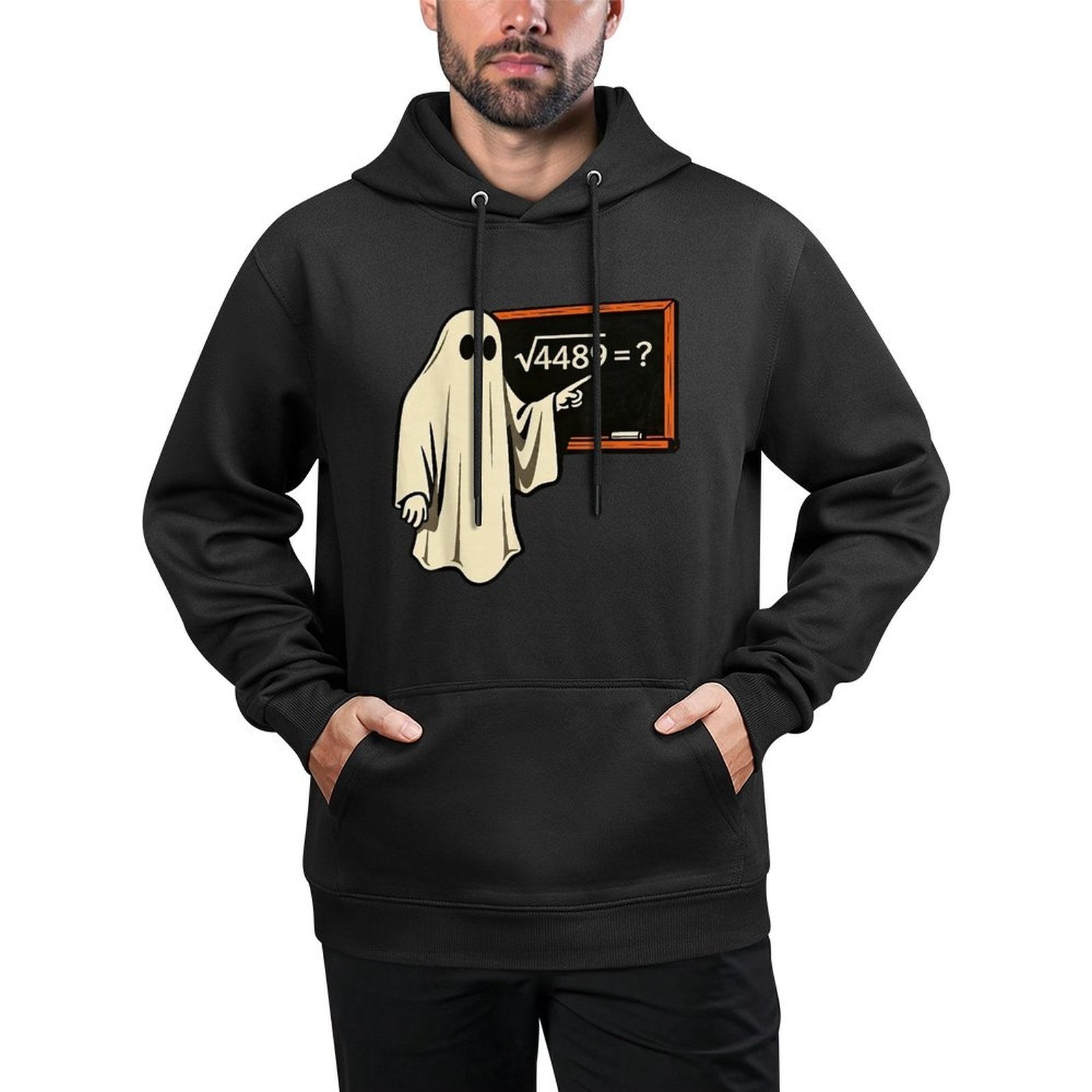 Square Root 67 Ghost Math Teacher 4489 Meme Funny Halloween Layering Staple Hoodie