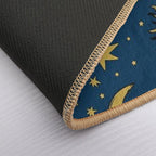 90s Whimsi-goth Celestial Sun And Moon Pattern  Multi-Purpose Bath Mat