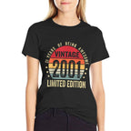 21 Year Old Gifts Vintage 2001 Limited Edition 21st Birthday  Stretchy T-Shirt