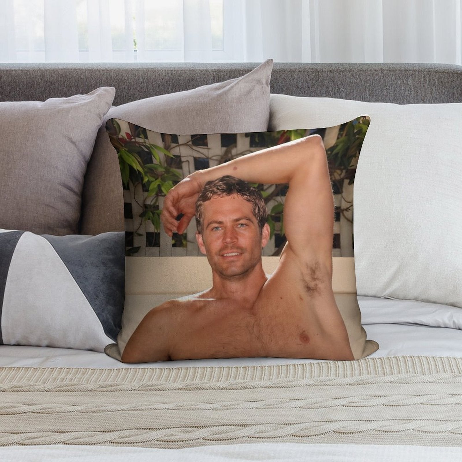 Paul Walker Soft Anti-Pilling Throw Pillow