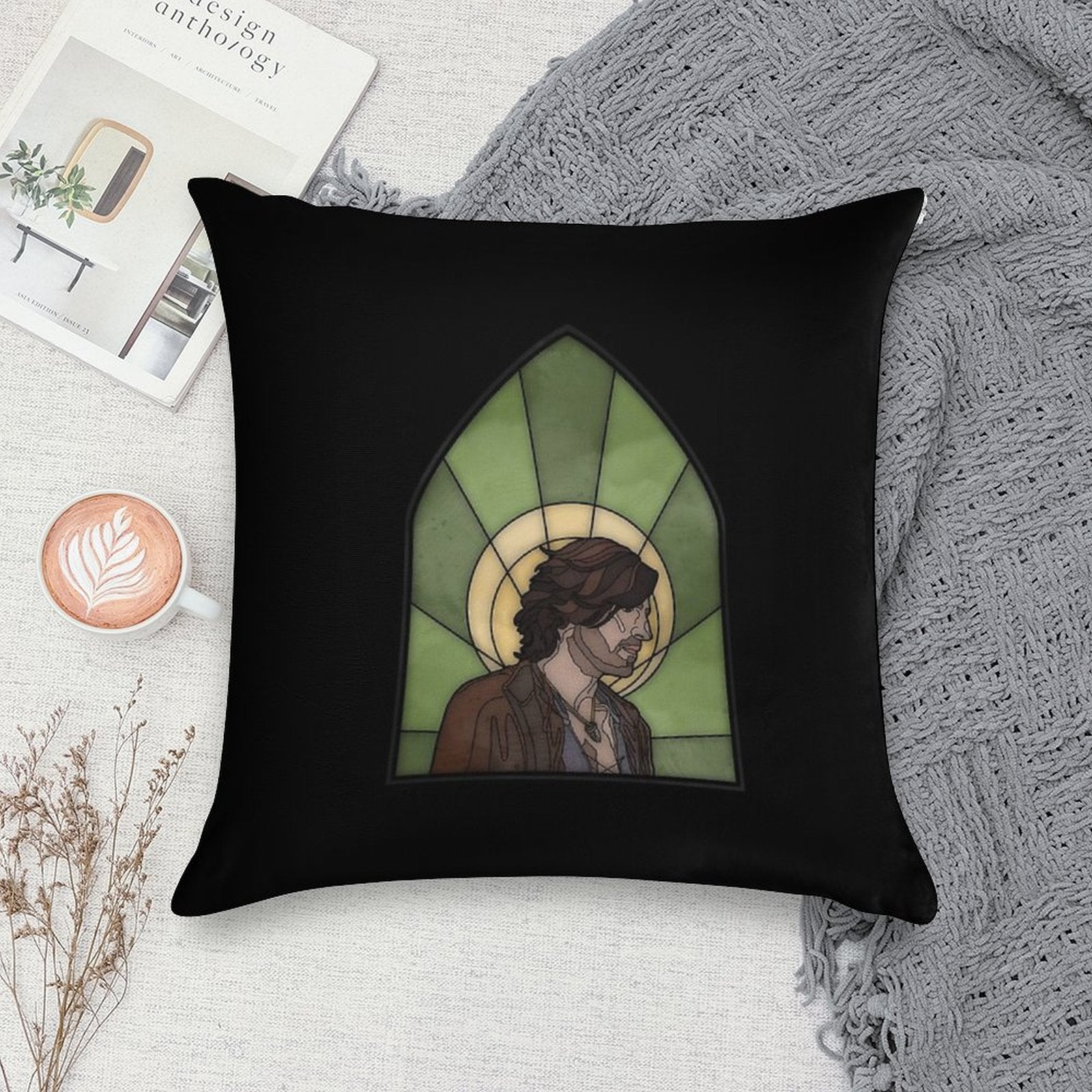 Gwaine in Glass Soft Bedroom Essential Throw Pillow