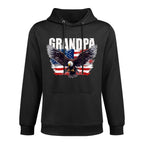 Grandpa USA with Eagle Patriotic 4th of July Grandpa Shrink-Resistant Hoodie