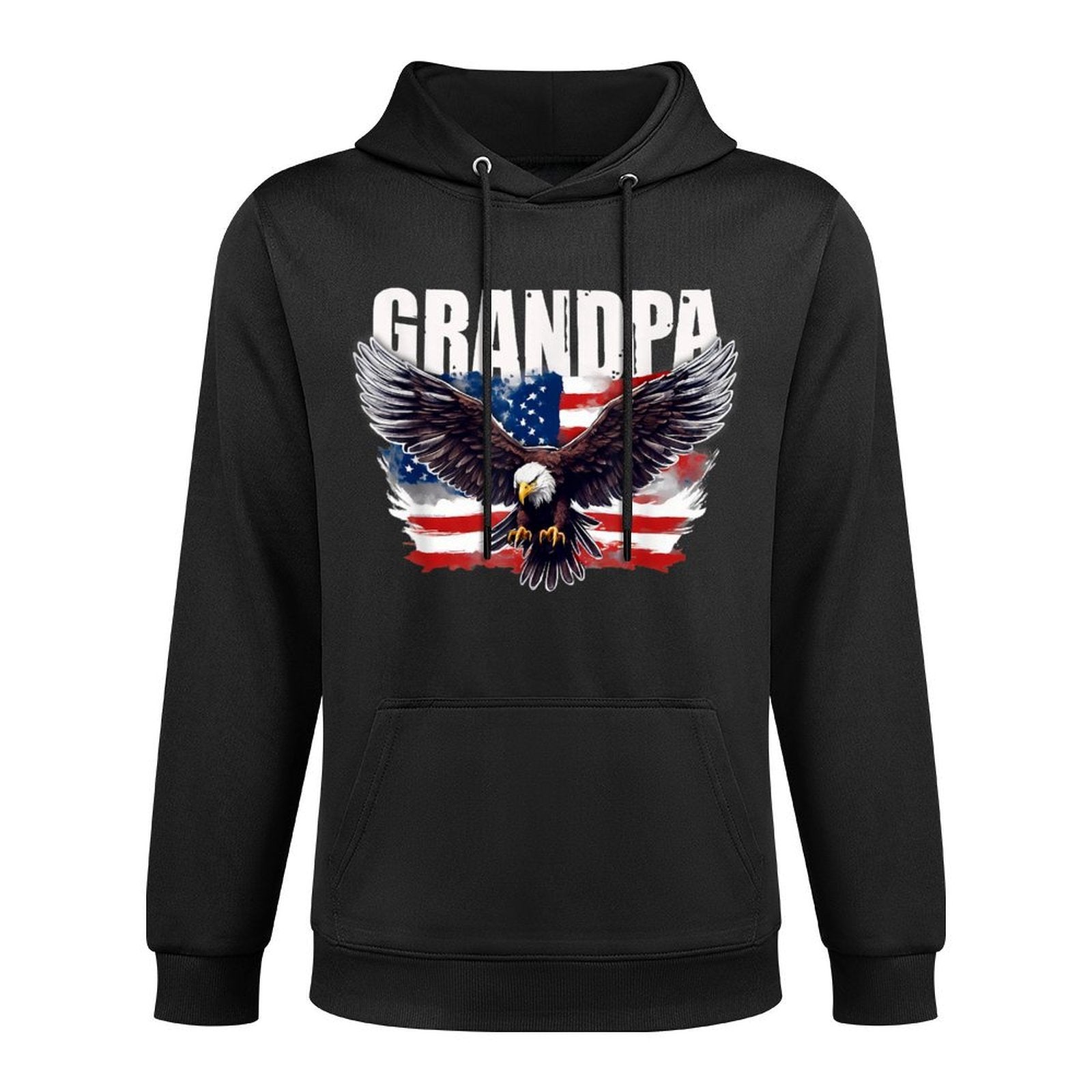 Grandpa USA with Eagle Patriotic 4th of July Grandpa Shrink-Resistant Hoodie