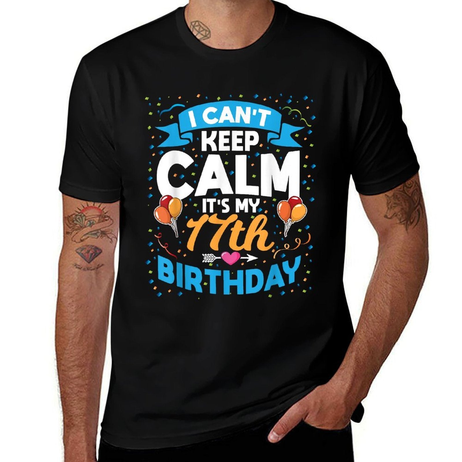 17 Year Old Gift I Can't Keep Calm It's My 17th Birthday  Polyester Blend T-Shirt