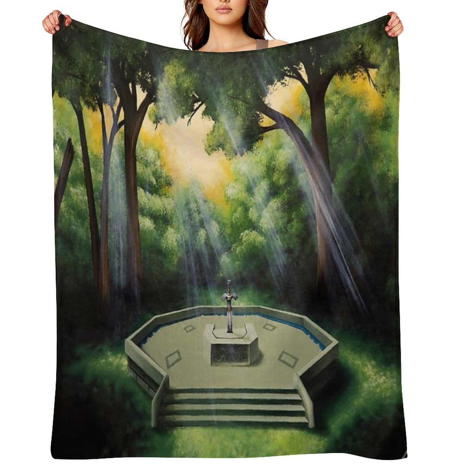 Pedestal of Time Shrink-resistant Throw Blanket