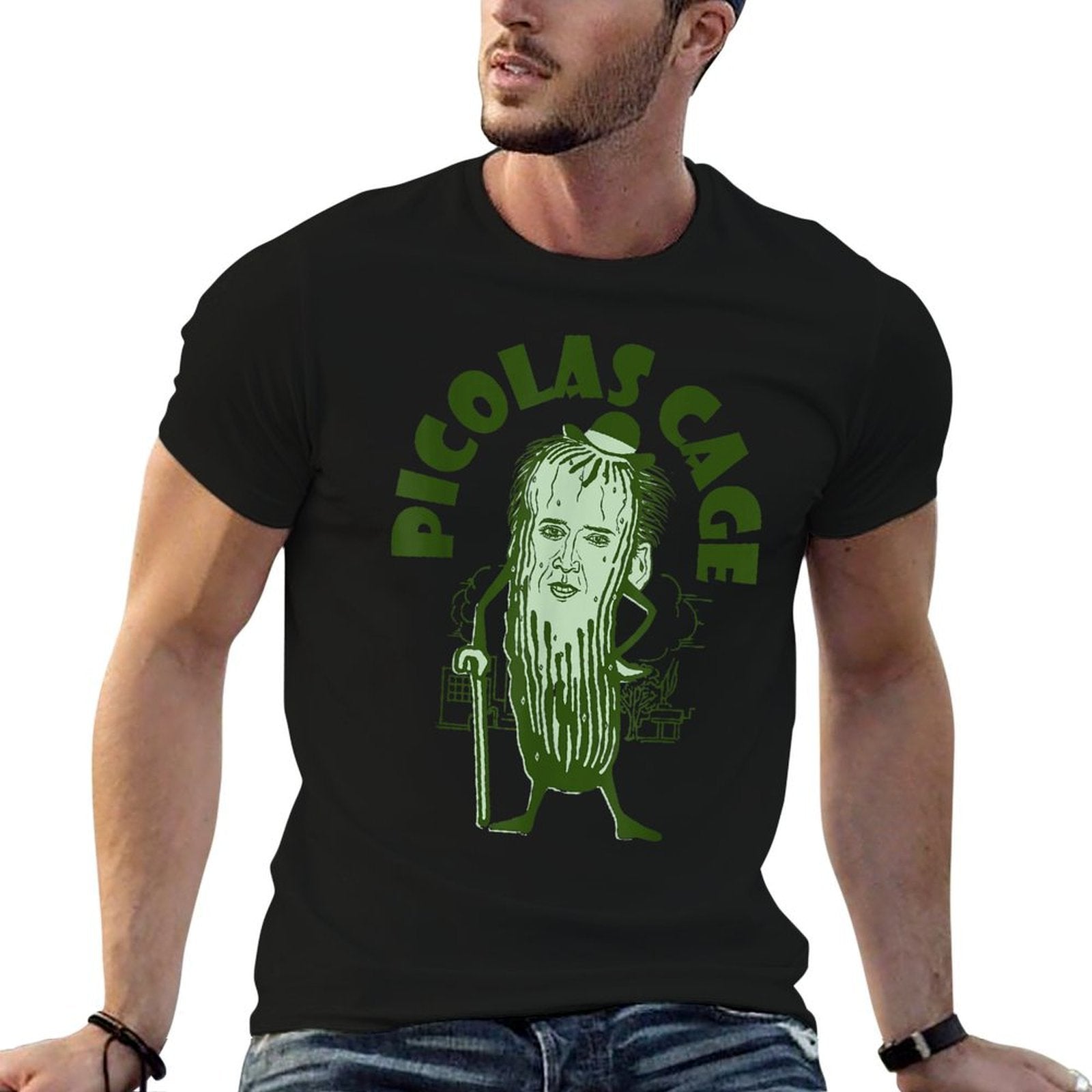 Picolas Cage Funny Cute Tee  High-quality Stitching T-Shirt