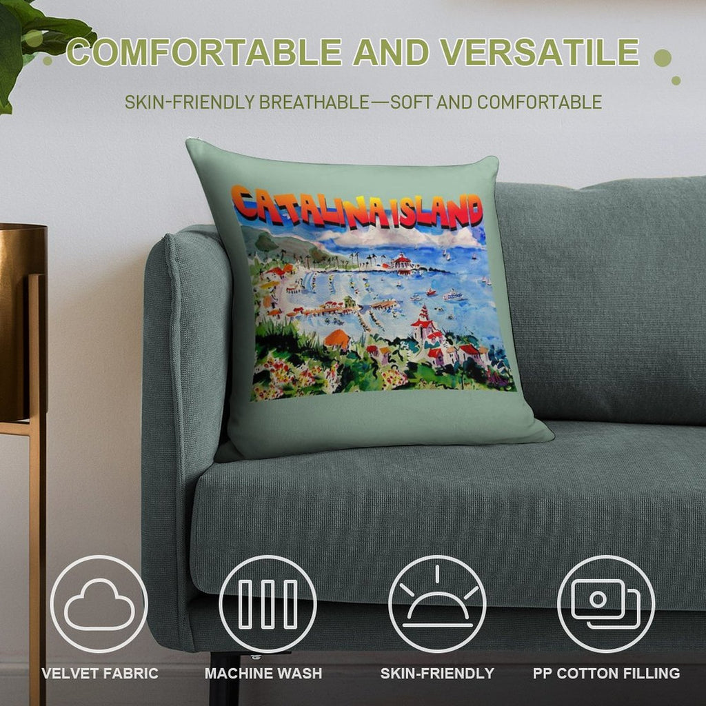 Catalina Island Soft Anti-Pilling Throw Pillow