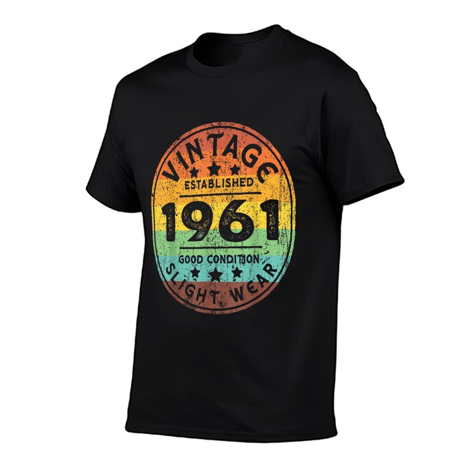 Vintage Established 1961 62nd Birthday Party Retro Men  Wrinkle-resistant T-Shirt