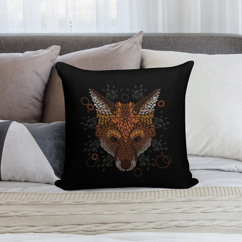 Fox Face Soft Hidden Zipper Throw Pillow