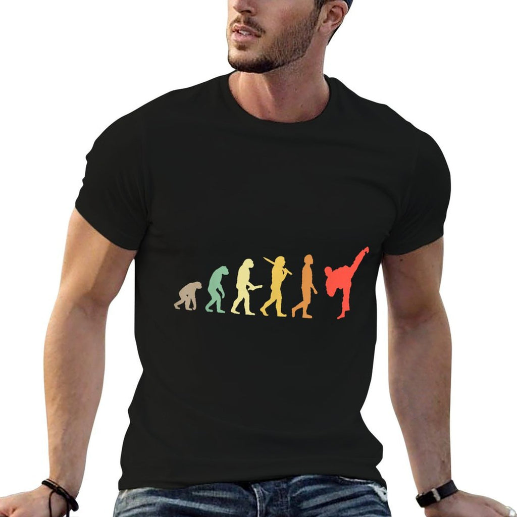 Retro Karate Evolution Gift For Karateka  Lightweight T-Shirt