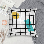 Cute Memphis Grid Soft Reinforced Edging Throw Pillow