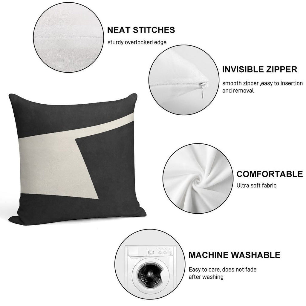 ABSTRACT SHAPES 02 Soft Short Plush Fabric Throw Pillow