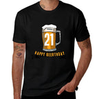 21st Birthday Happy Beerthday Party  Heathered Texture T-Shirt