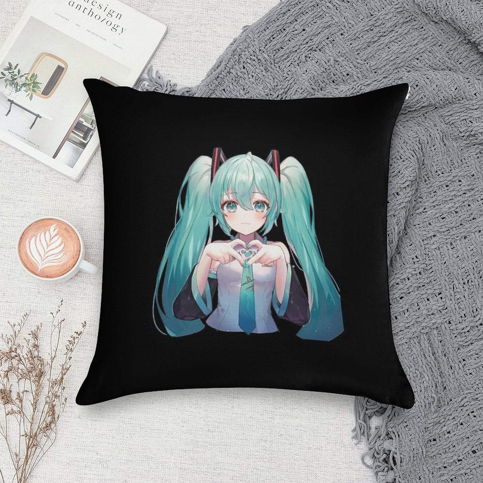 Hatsune Miku Soft Reinforced Edging Throw Pillow