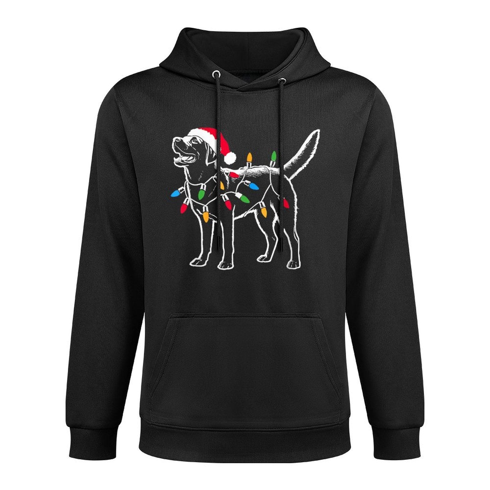 Funny Santa Labrador Retriever Christmas Lights Dog Lover for Men Women Pilling-Resistant Hoodie