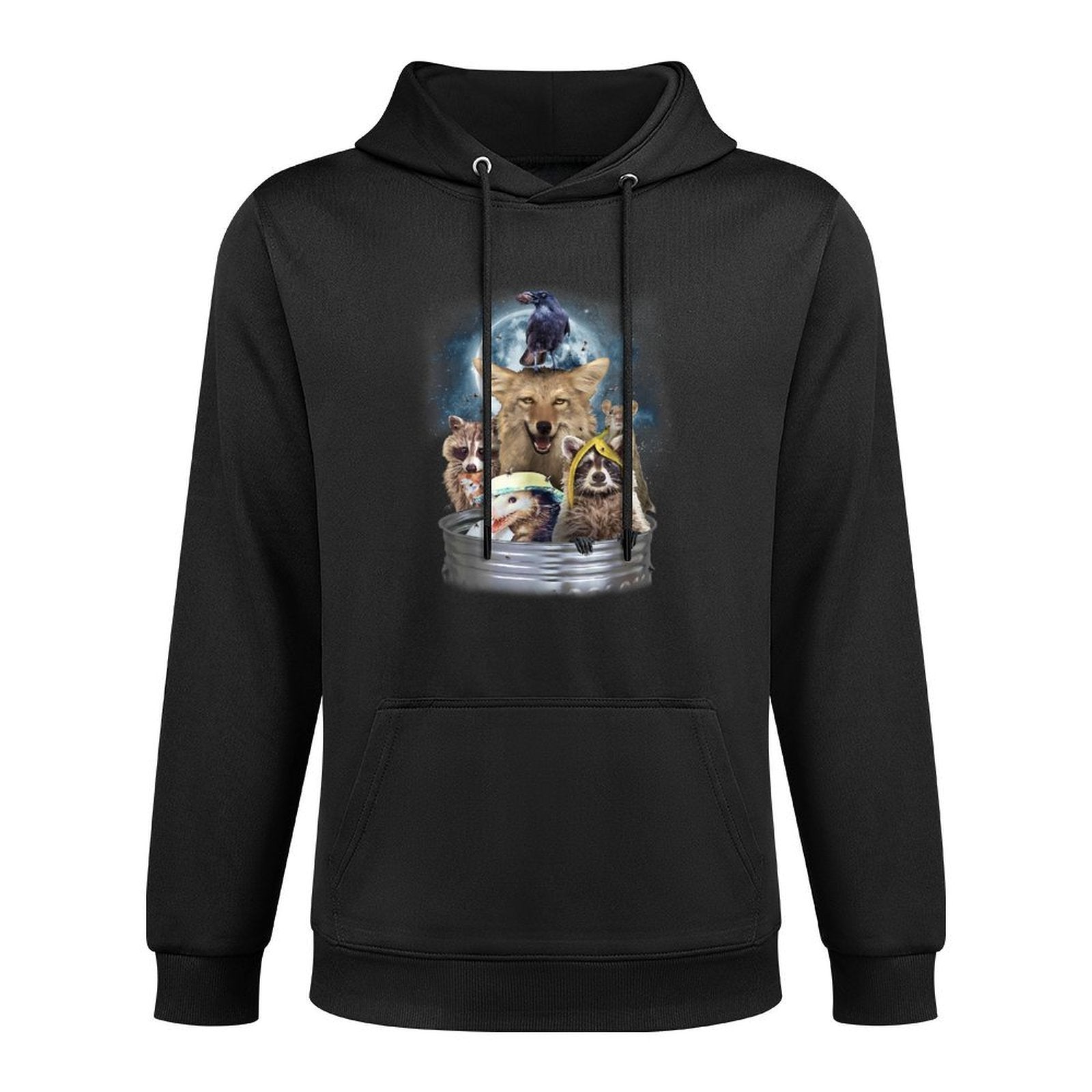 Trash Animals Howling at The Moon - Funny Team Trash Versatile Streetwear Hoodie