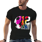 12 YEARS OF BEING AWESOME SOCCER 12TH BIRTHDAY  Stretchy T-Shirt