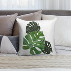 Monstera Leaf Soft Washable Throw Pillow