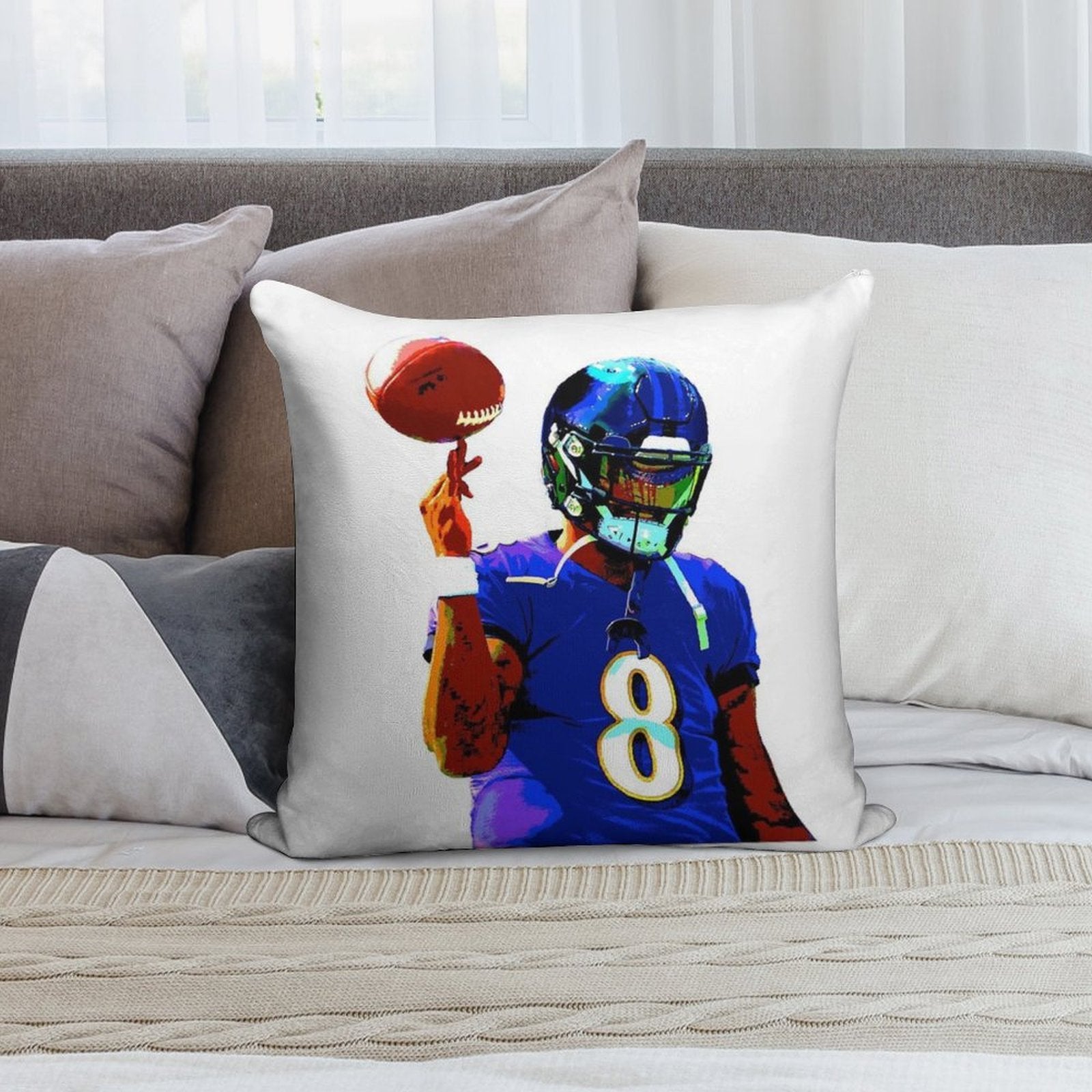 Handdrawn Lamar Soft Durable Construction Throw Pillow