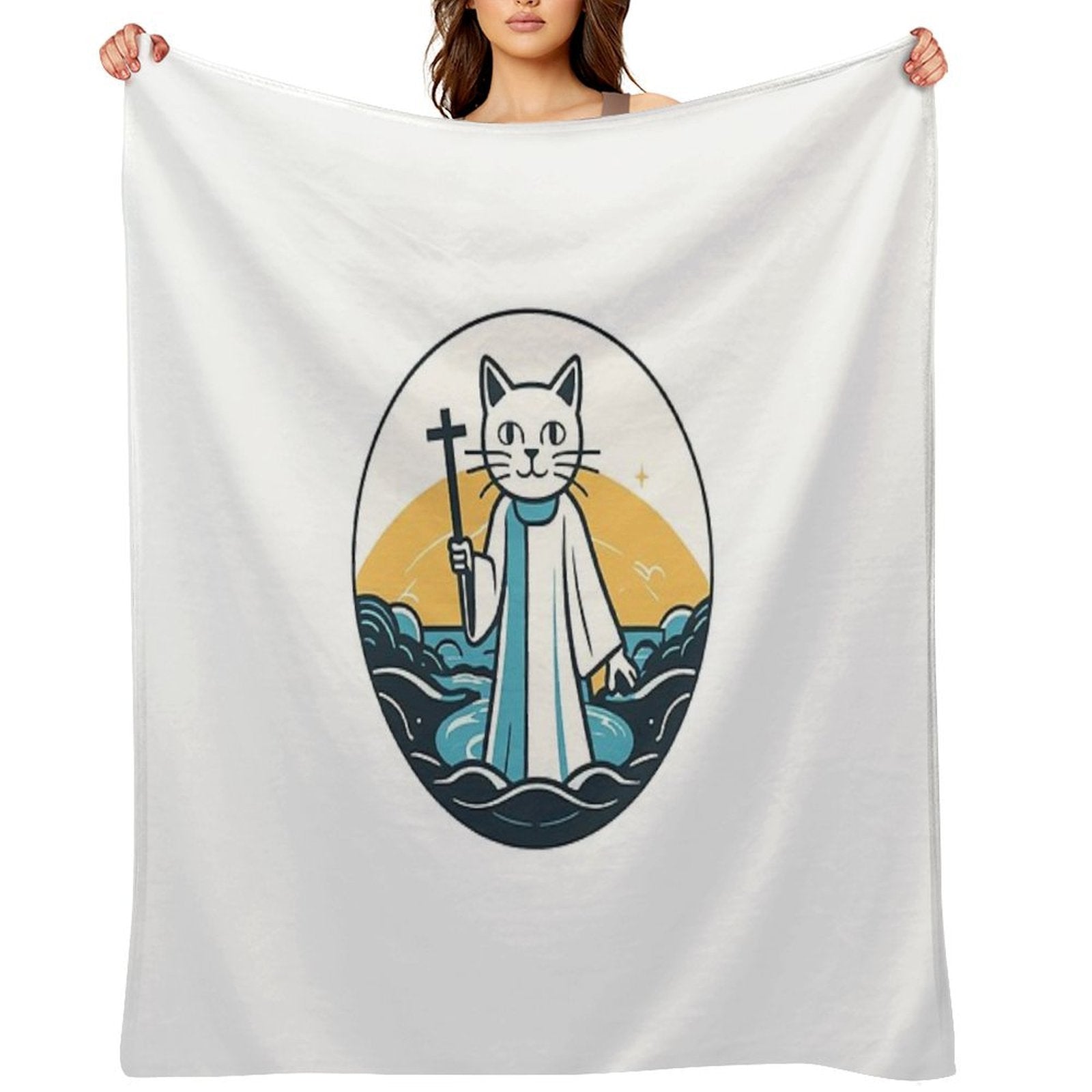 Jesus Kitten, Jesus Is Savior Cat Quick-dry Throw Blanket