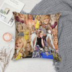 Helene Fischer German Singer Abstract Collage Pattern Soft Bedroom Essential Throw Pillow