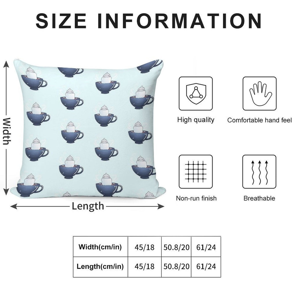 Seal Hot Chocolate Art Print Soft Luxury Feel Throw Pillow