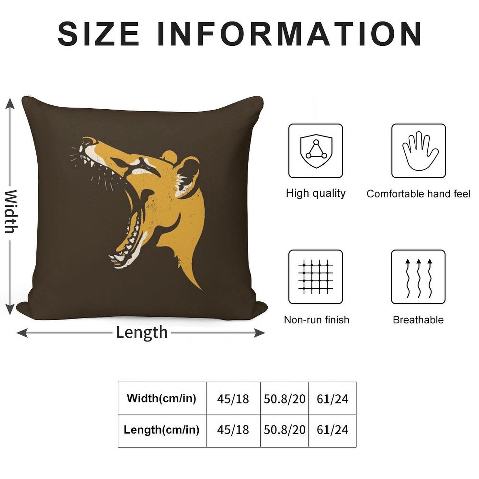 Tasmanian Tiger Stencil Soft Ultra-Soft Texture Throw Pillow