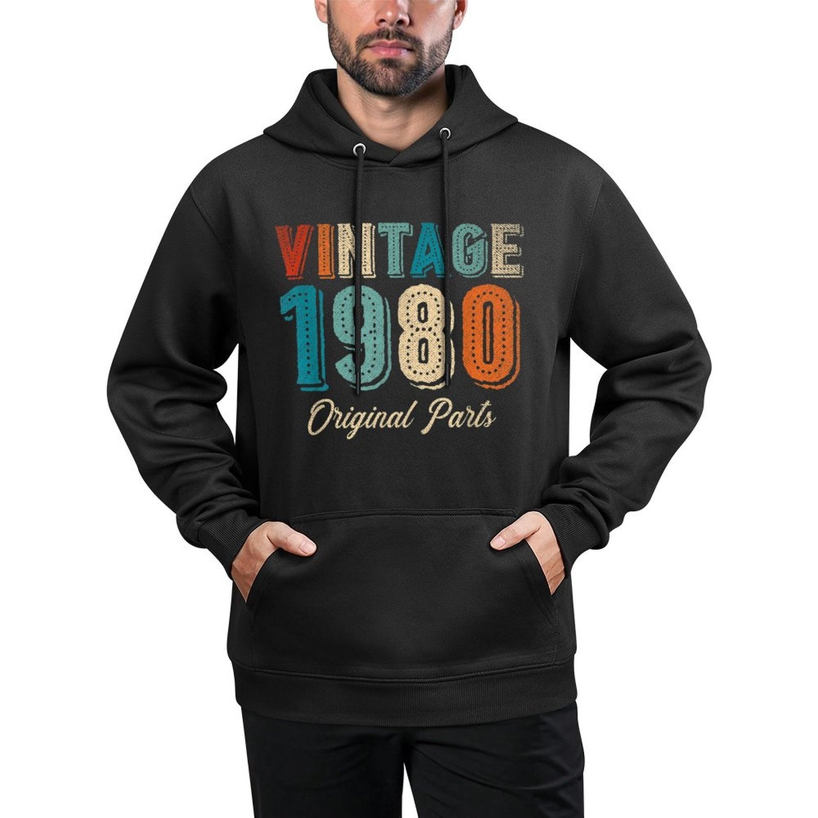 40th Birthdays For Men Women - Original Vintage 1980 Machine Washable Hoodie