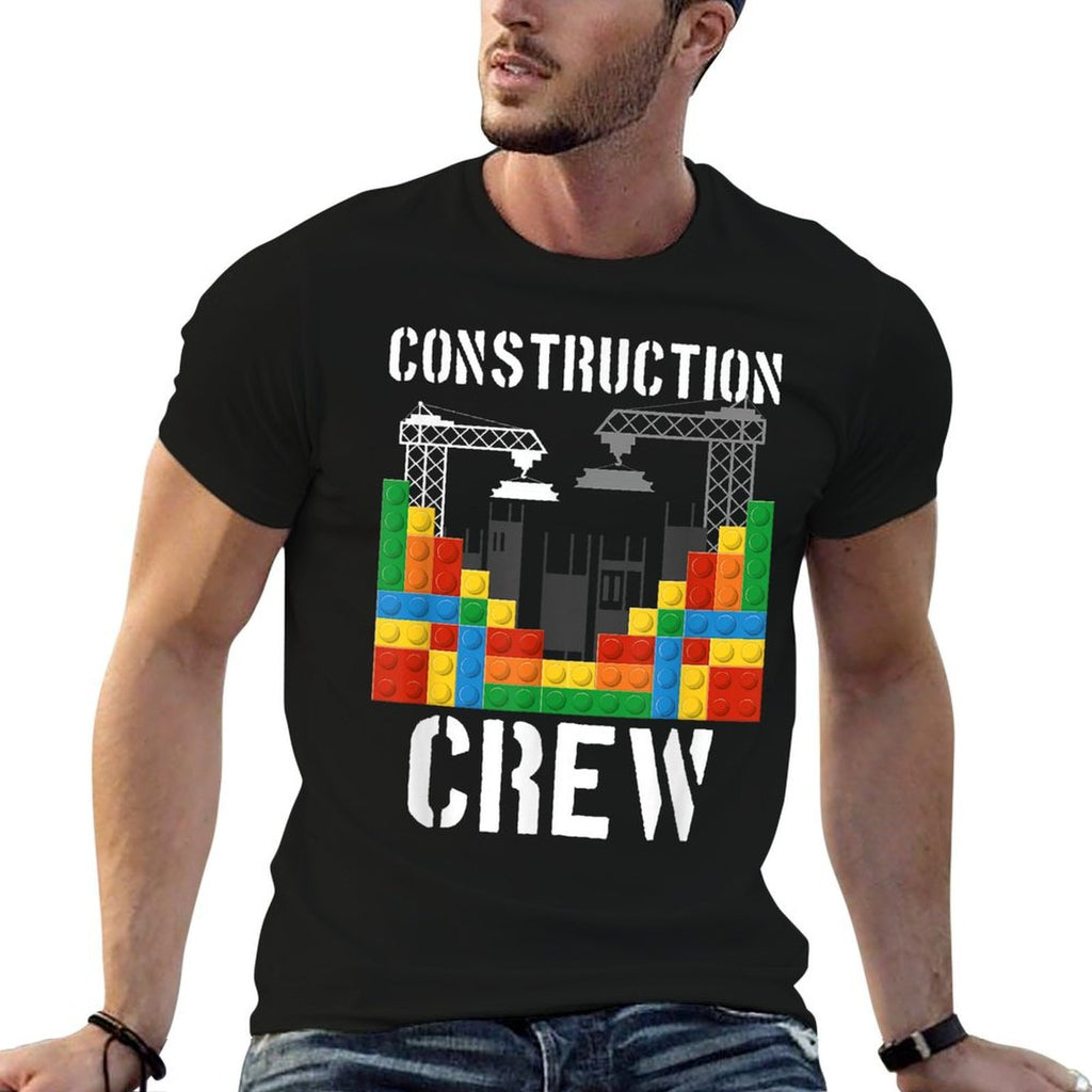 Construction Crew Master Builder Bricklayer Building Blocks  Odor-resistant T-Shirt
