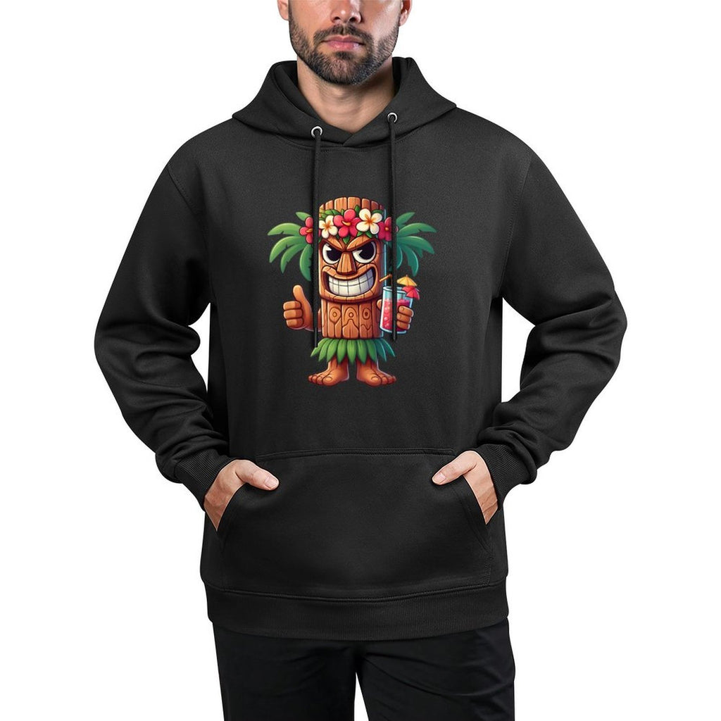 Mens Tiki Man Hawaiian Summer Tropical Luau Party Kids Machine Washable Hoodie