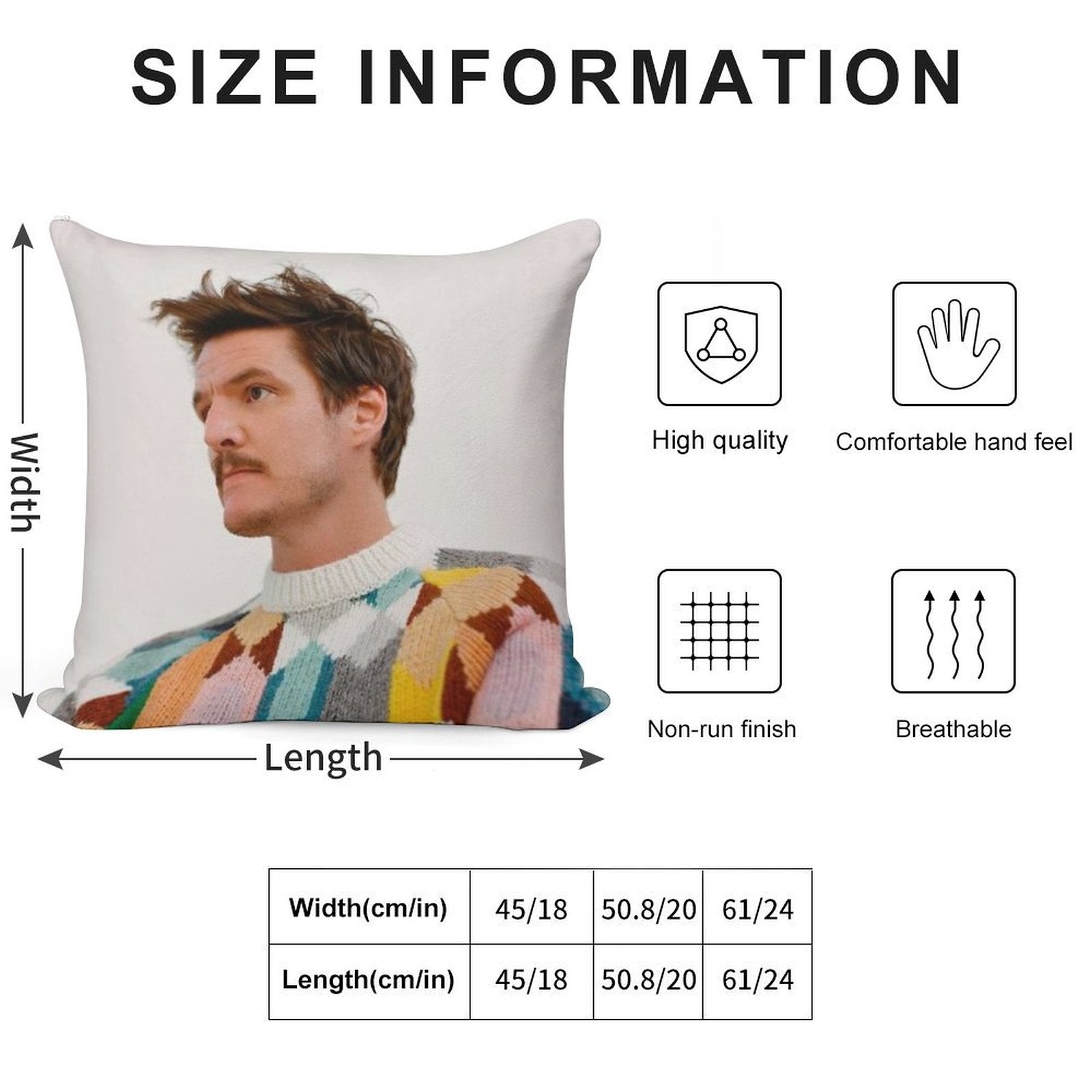 Pedro Pascal Soft Ultra-Soft Texture Throw Pillow