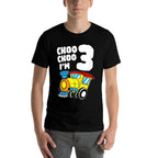 Kids Train 3rd Birthday Boy Train 3 Year Old Three  Moisture-wicking T-Shirt