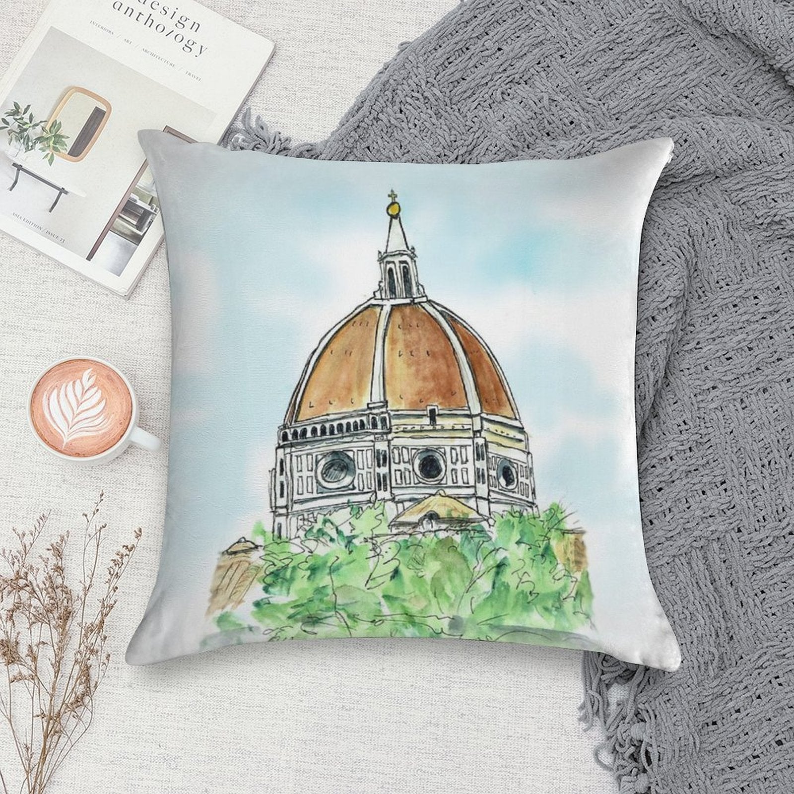 Florence Duomo Soft Decorative Cover Throw Pillow