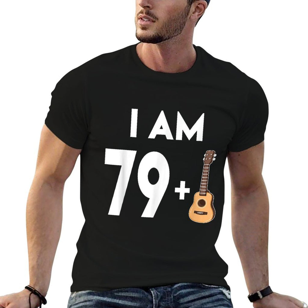 80 Years Old Guitar Player Gift 80th Birthday  Eco-friendly Material T-Shirt