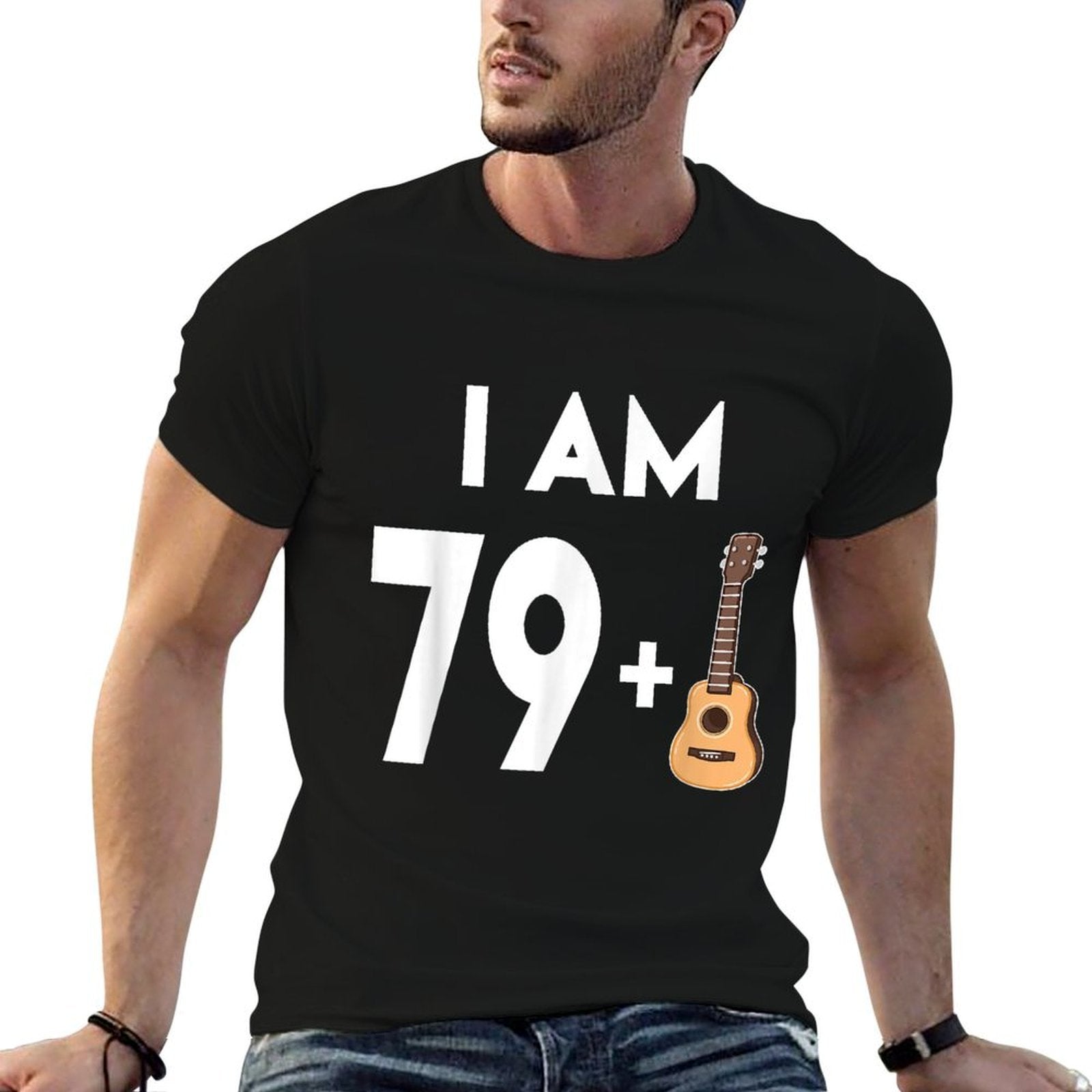 80 Years Old Guitar Player Gift 80th Birthday  Eco-friendly Material T-Shirt