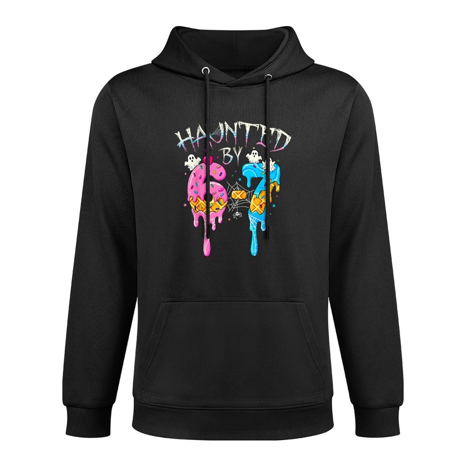 Haunted by 67 Ice Cream Drip Funny Six Seven Meme Halloween Relaxed Fit Hoodie