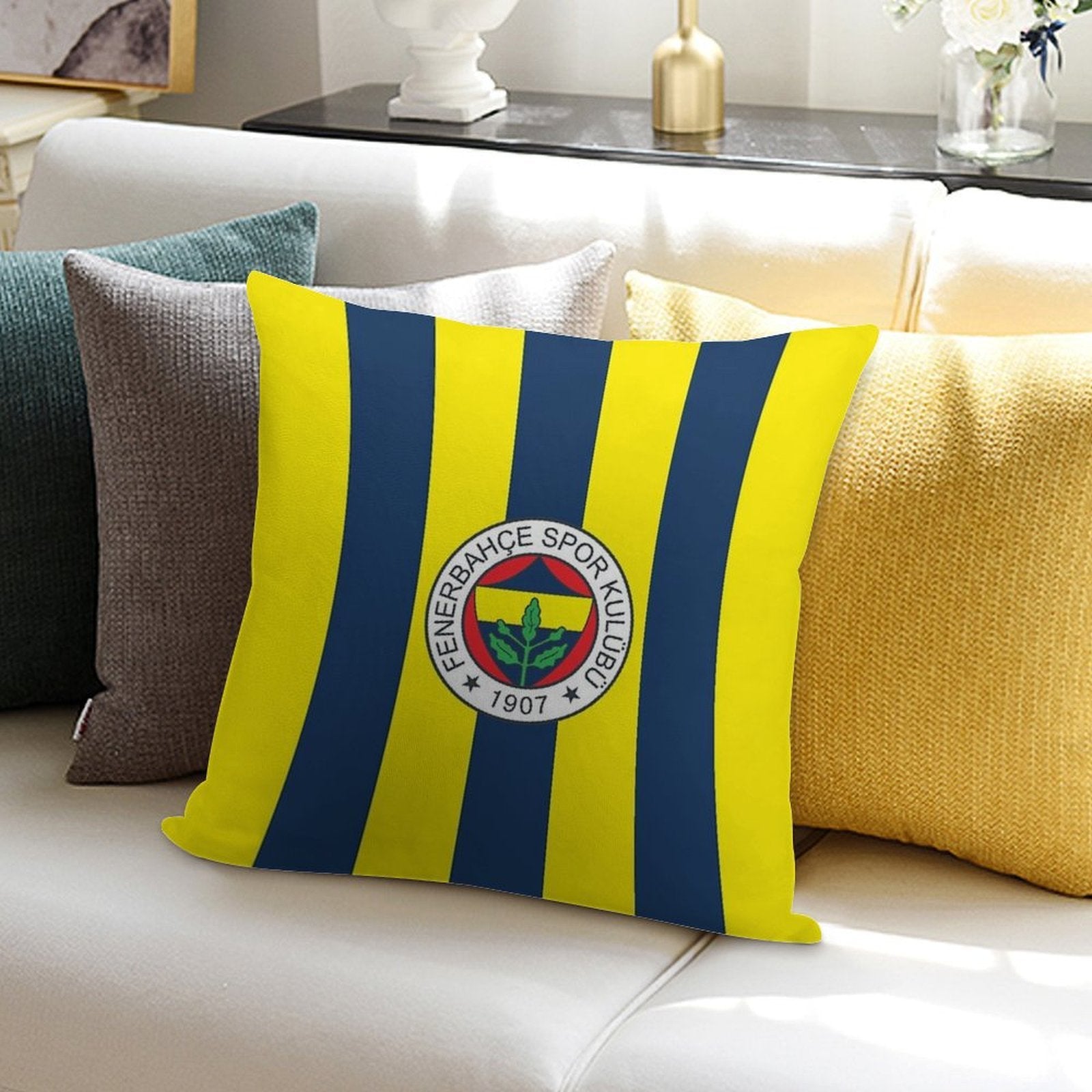 Fenerbahce 1907 Soft Washable Throw Pillow