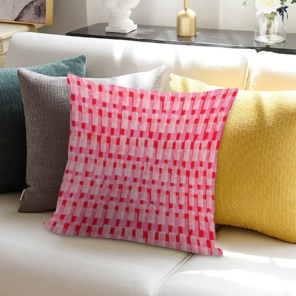 Pink And Red, Brush Strokes, Geometric Soft Warmth Comfort Throw Pillow