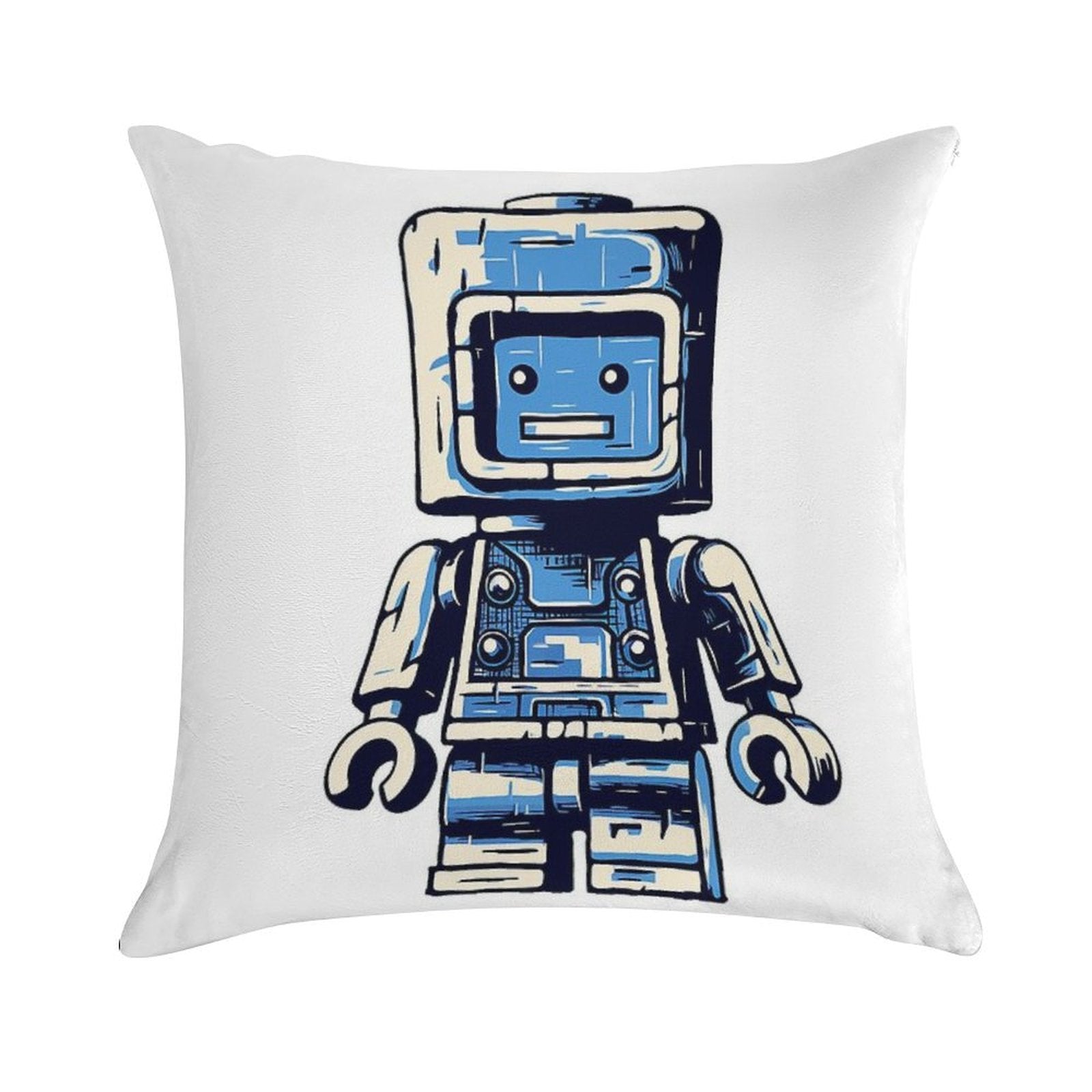 Almost Blue Robot Soft Easy Maintenance Throw Pillow